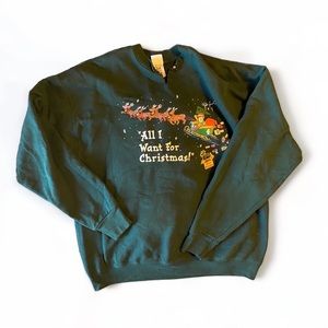 Brett Favre Ugly Christmas Sweater Embroidered Bells Vintage Sweatshirt Size XL